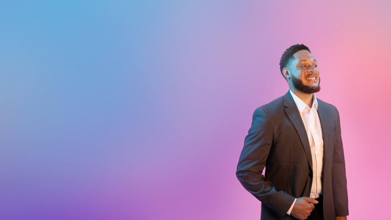 Smiling businessman in a suit