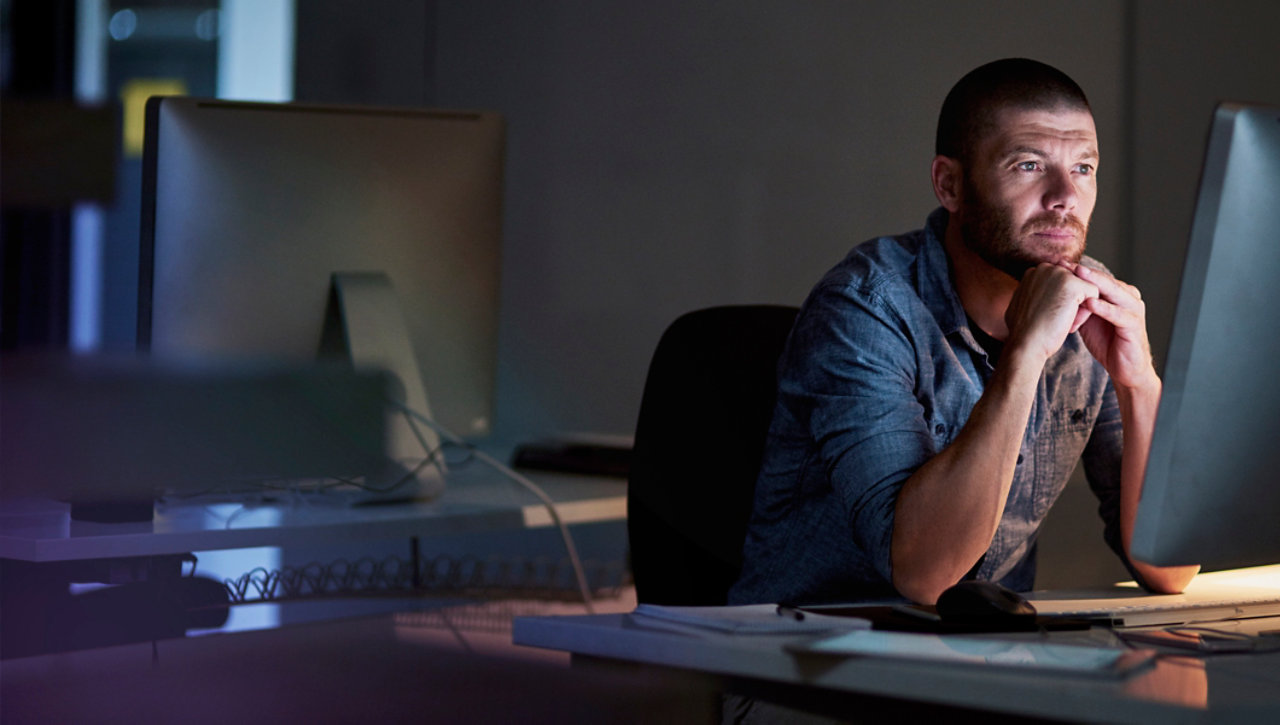 men looking at something