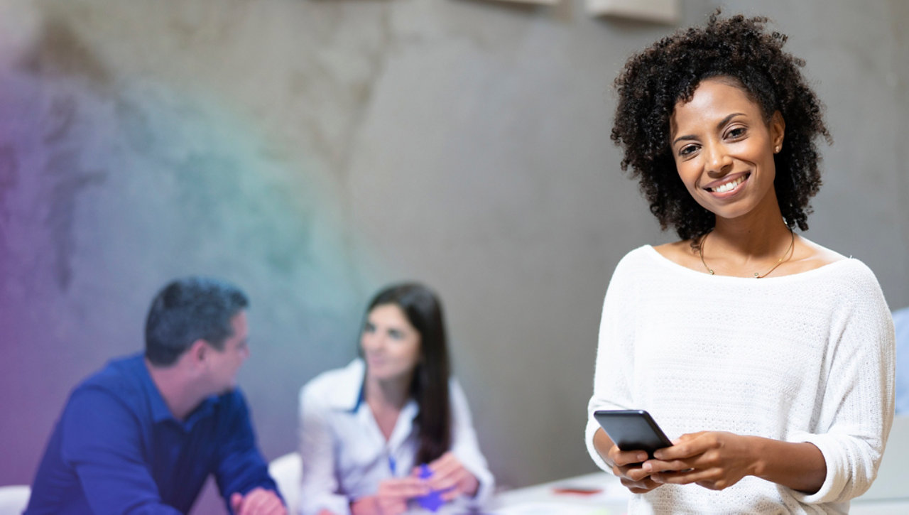 Businesswoman using a mobile phone