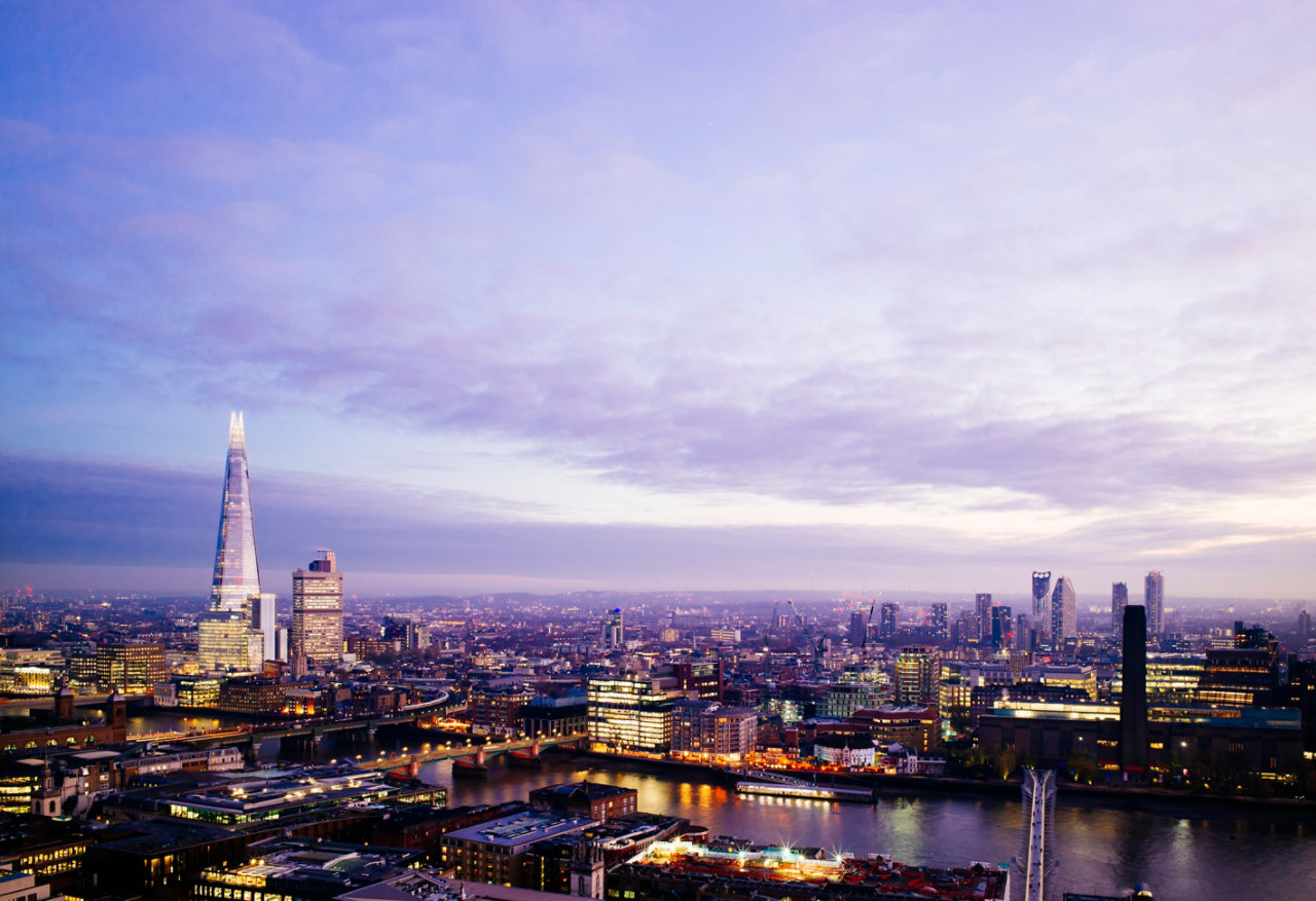 London skyline at night