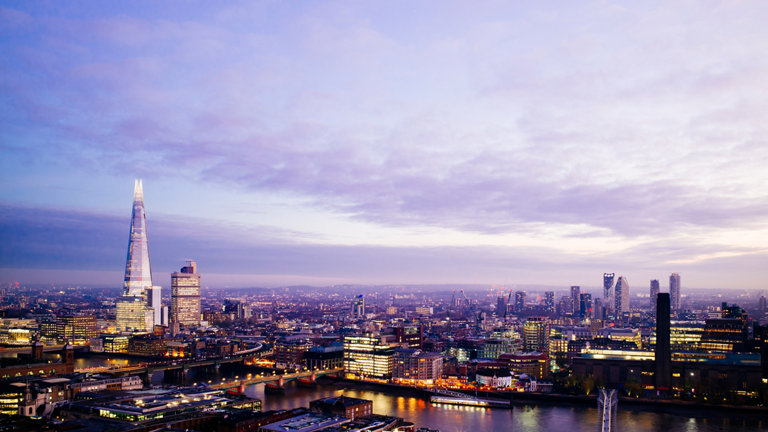 London skyline at night
