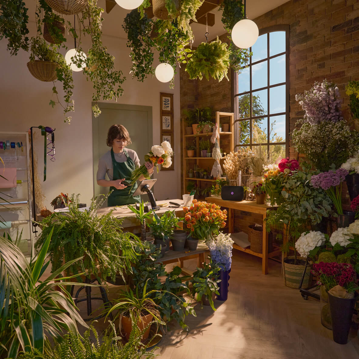 woman in flower shop