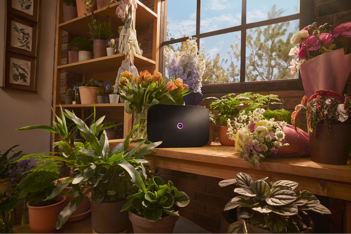 Router in flower shop
