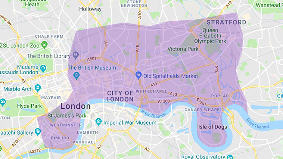 City of London region map