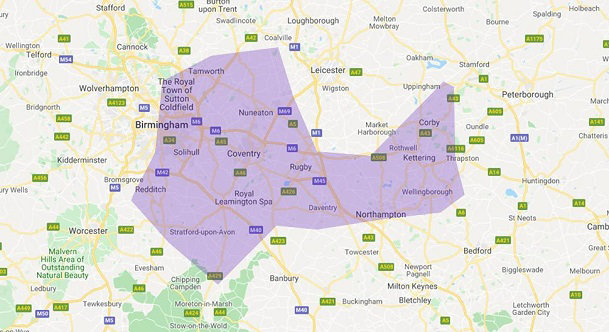 Coventry region map