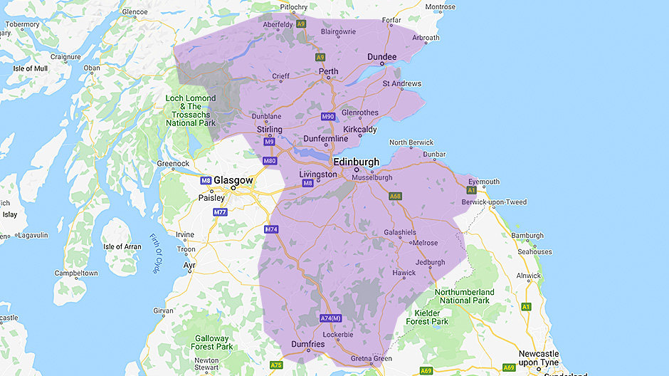 East Scotland region map