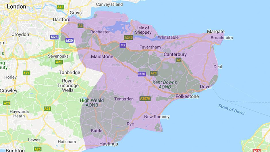 BT Local Business Southern Counties region map