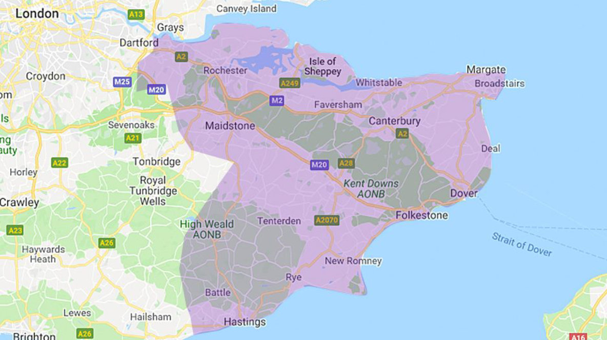 BT Local Business Southern Counties region map
