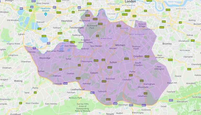BT Local Business Greater London South West region map