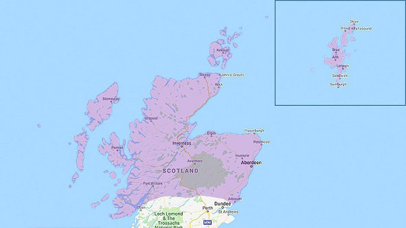 North Scotland region map