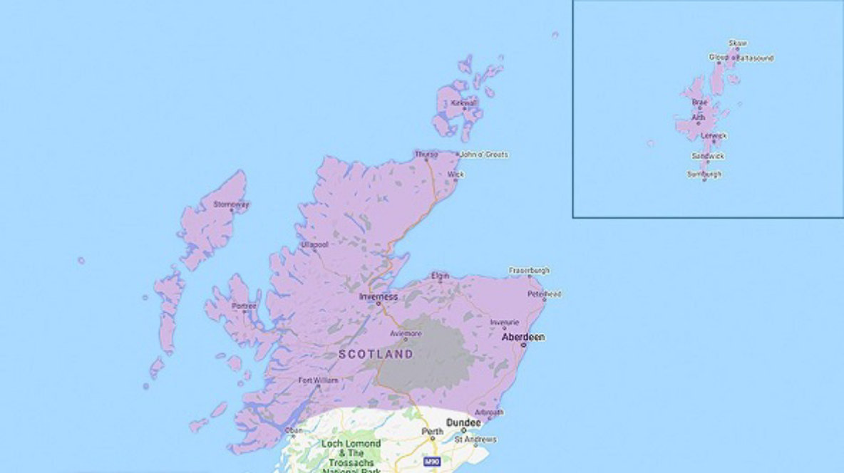 North Scotland region map