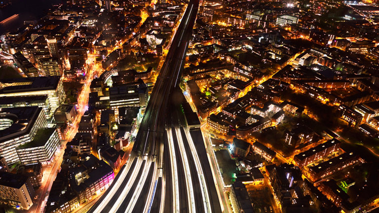 view of London at night