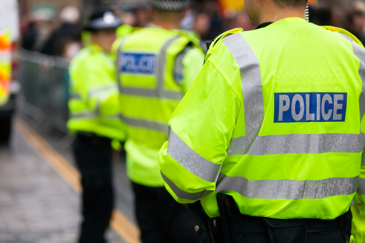 Police officers working at an event