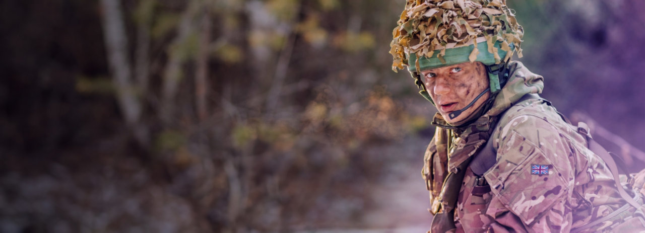 British soldier in camouflage