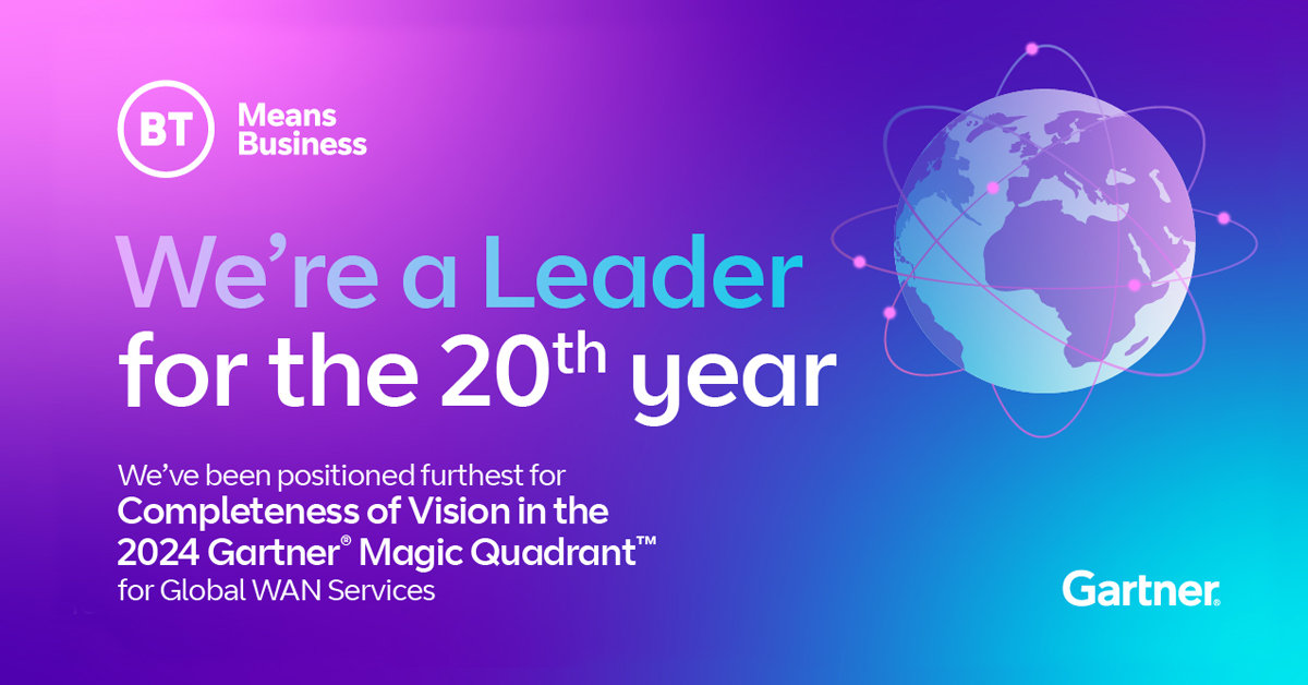 We’ve been positioned furthest for ‘Completeness of Vision’ in the 2024 Gartner® Magic Quadrant™ for Global WAN Services