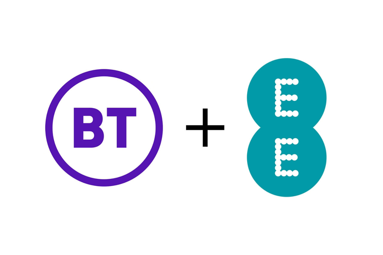 BT and EE logos