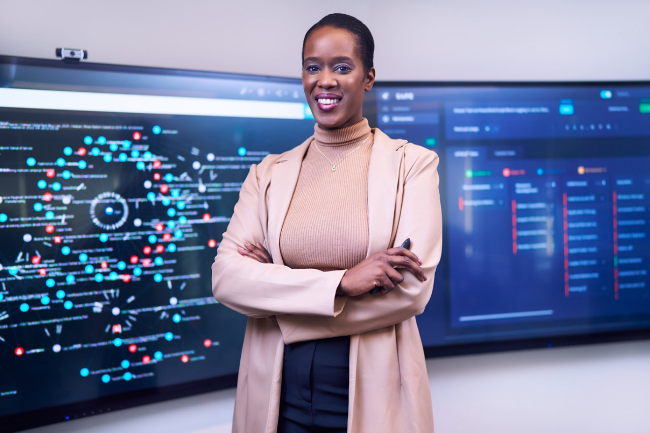 Woman in control room