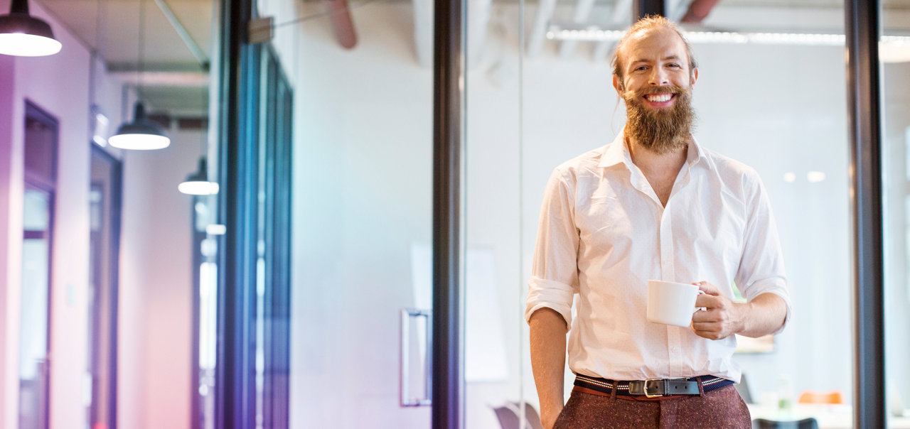 Business man with mug