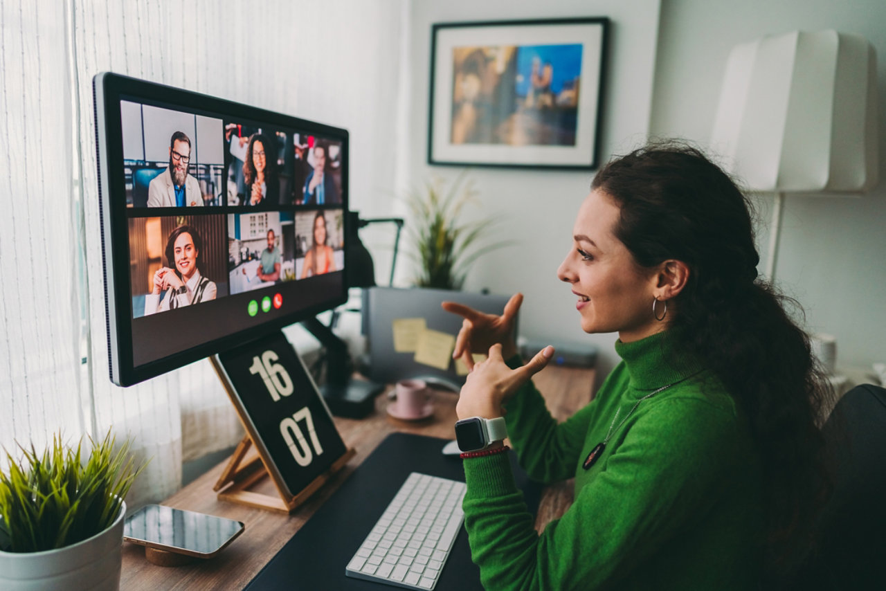 woman on video call