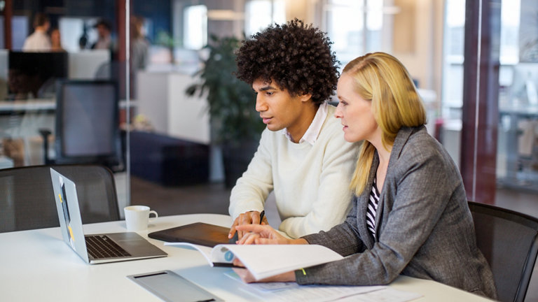 business partners working together in office