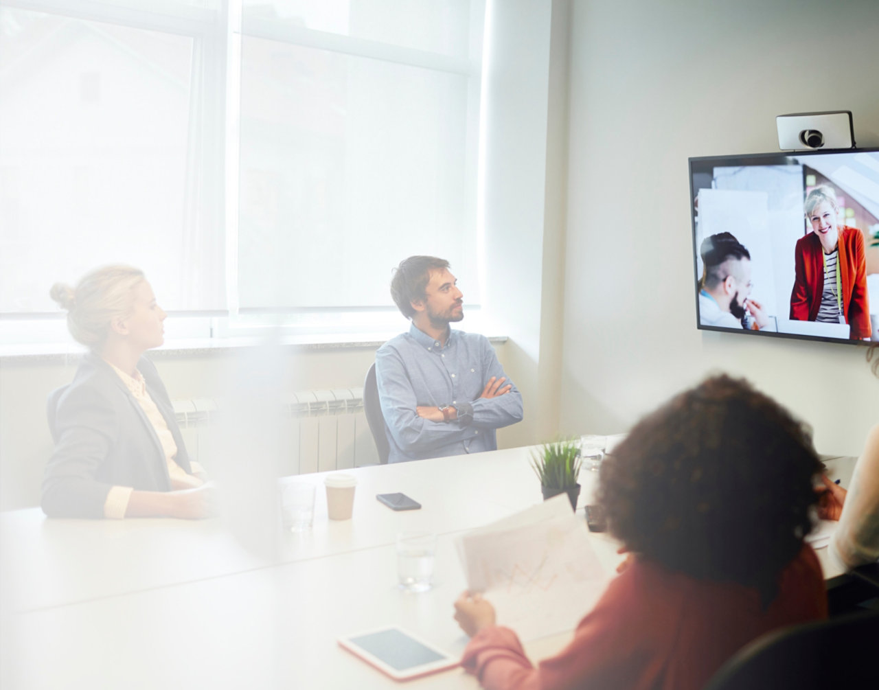 Business people having a video conference