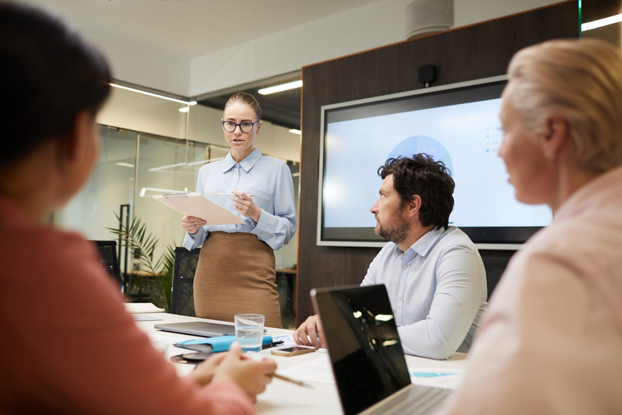 Colleagues in meeting