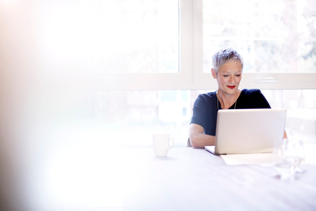 Business woman at table