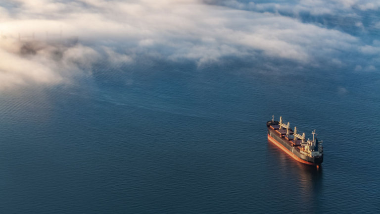 container ship on the ocean