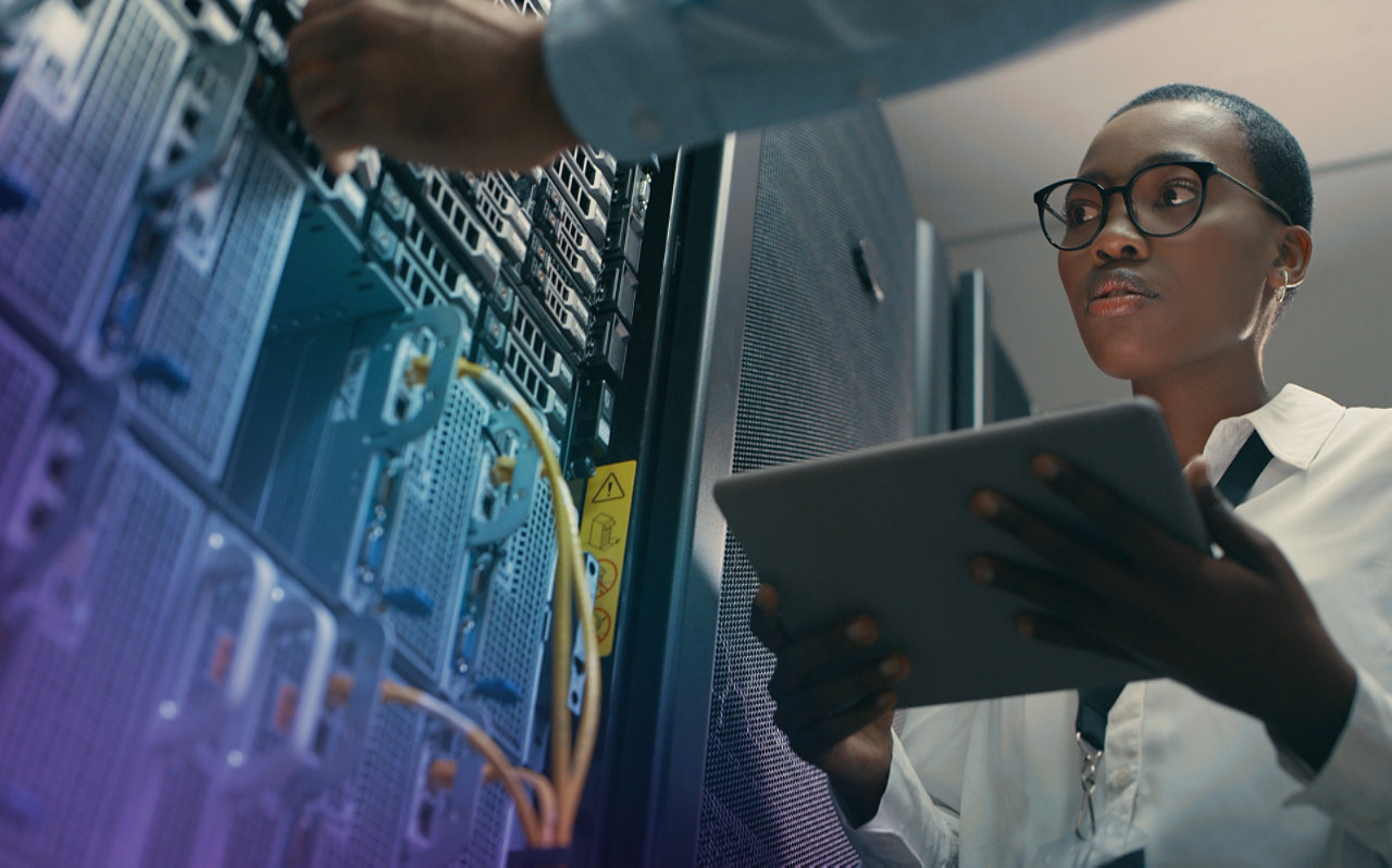 Female employee using a tablet