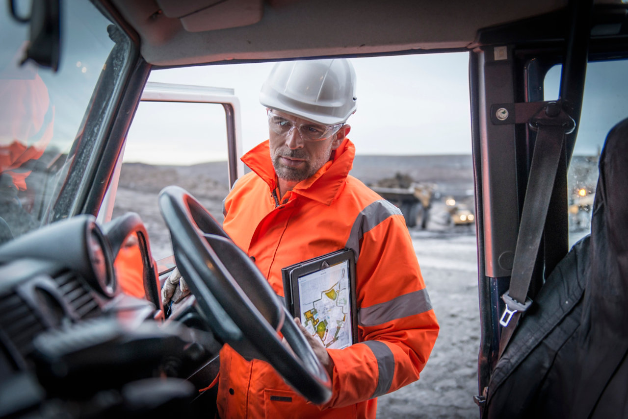 Engineer with tablet computer