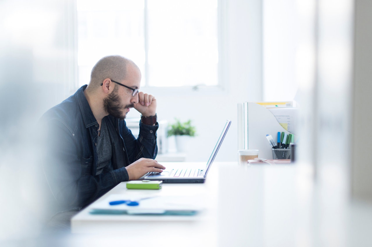 businessman working at desk