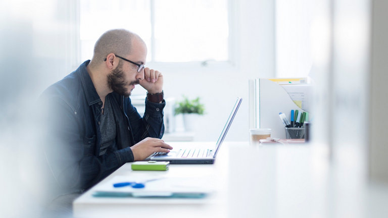 businessman working at desk