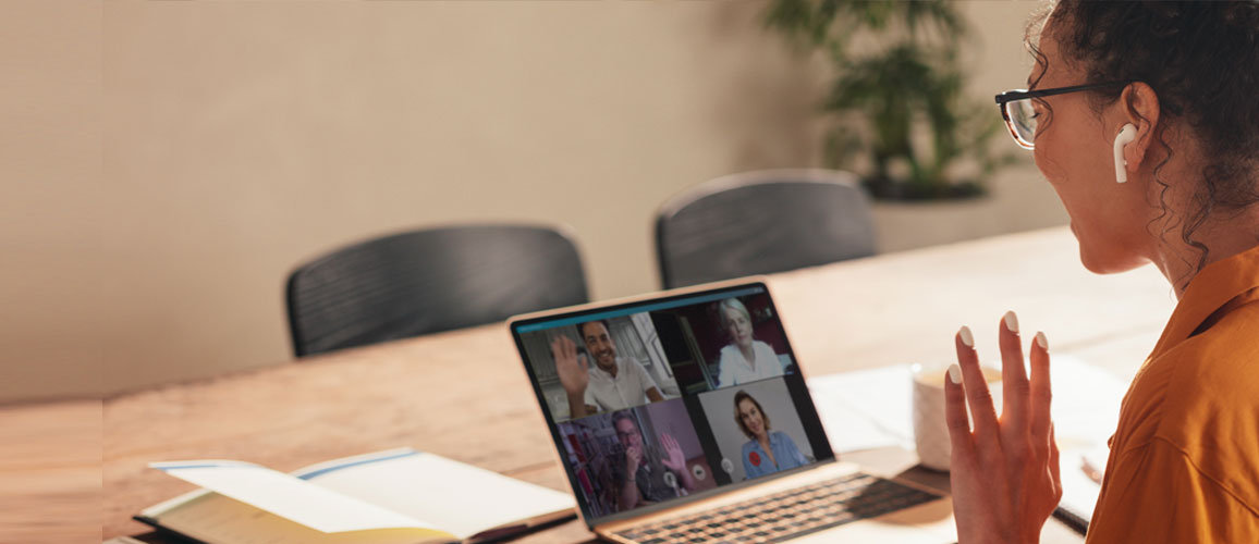 lady on a video conference call