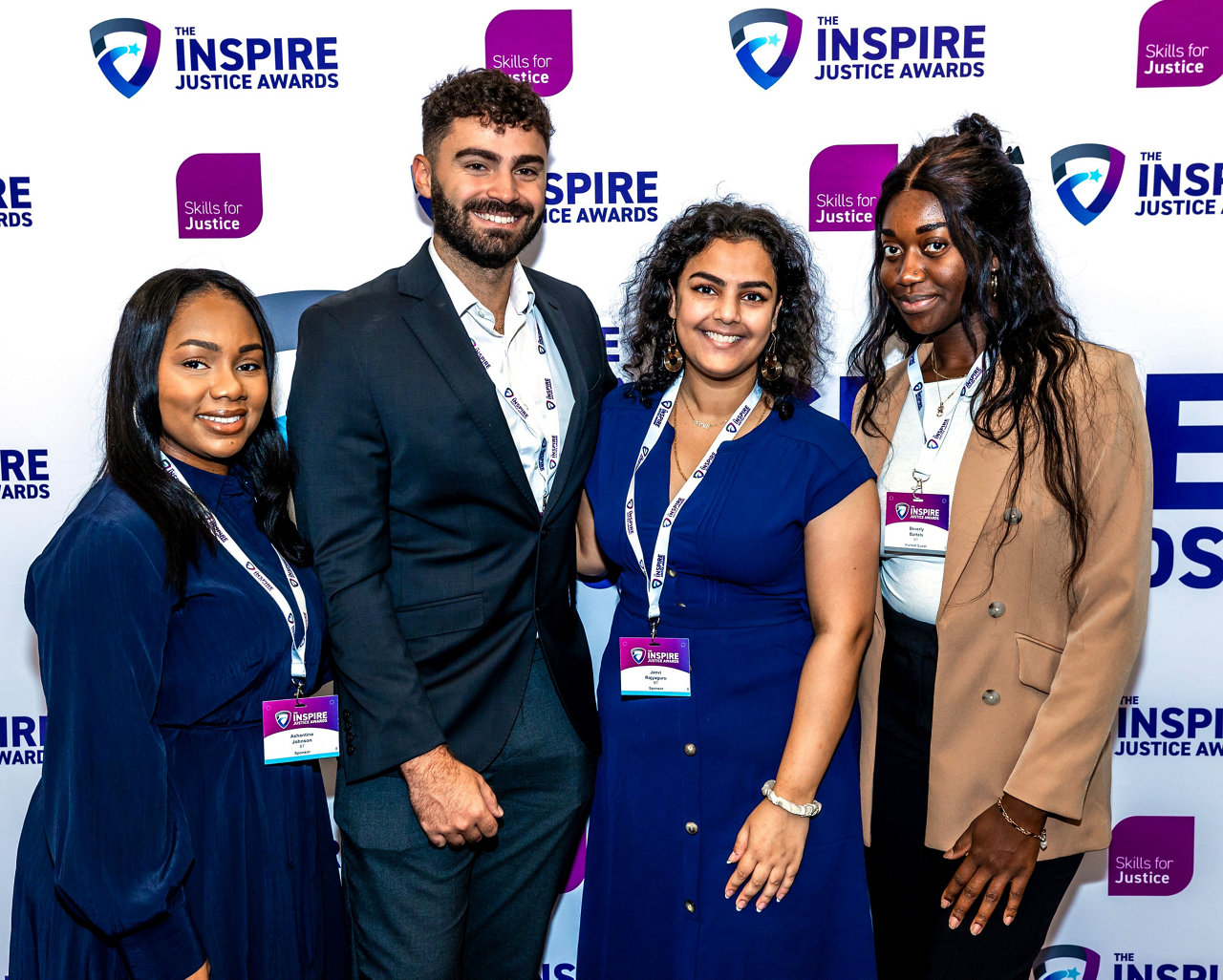 Four people at the Inspire Justice Awards