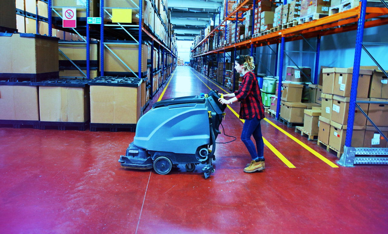 woman cleaning floors