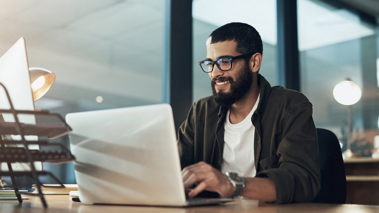man on his laptop 