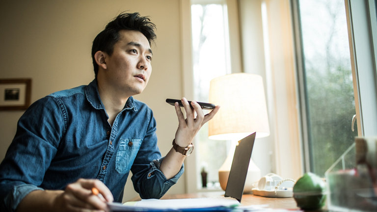 Person working in home office