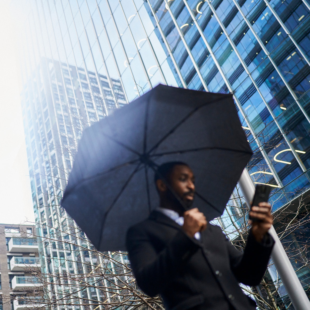 business person with umbrella
