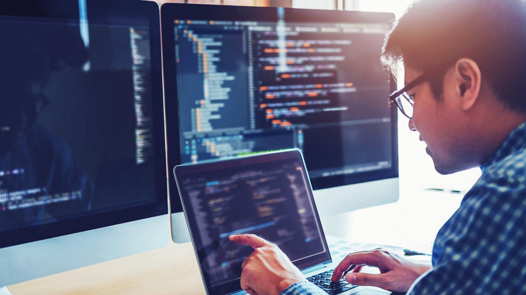 Man working on computer