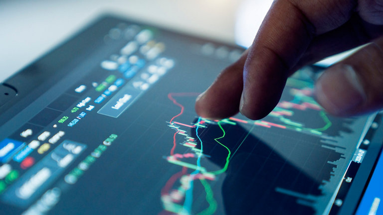 Touchscreen showing graphs