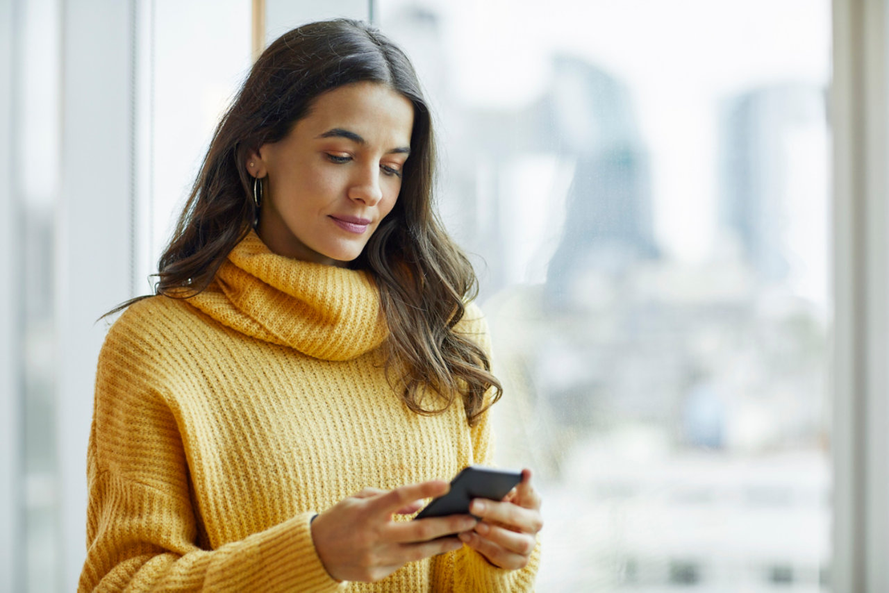 Woman using smartphone