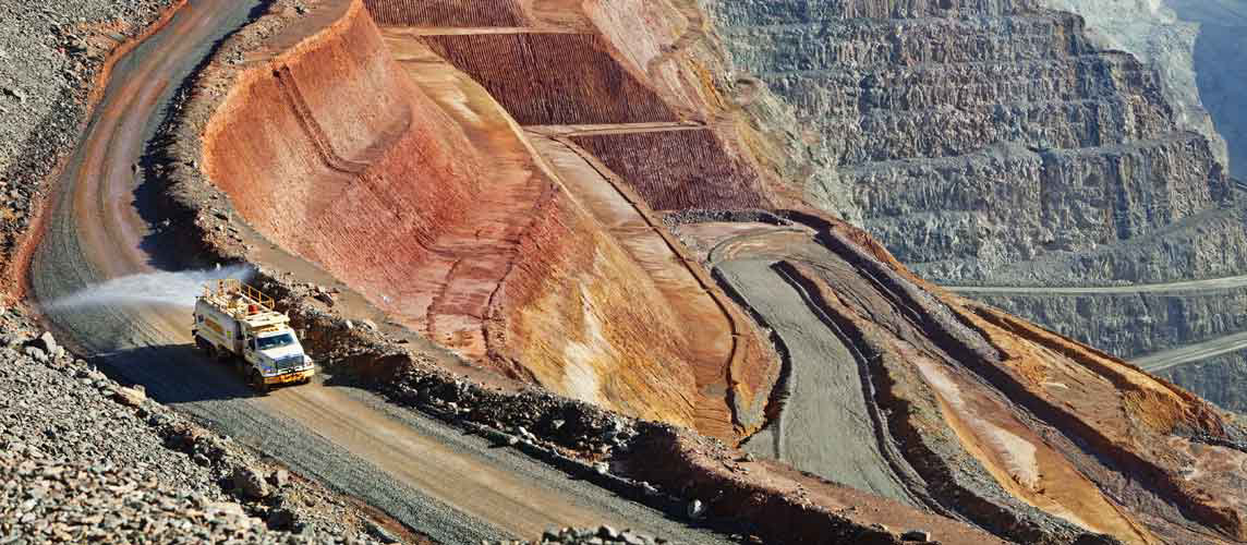 lorry driving by a mine