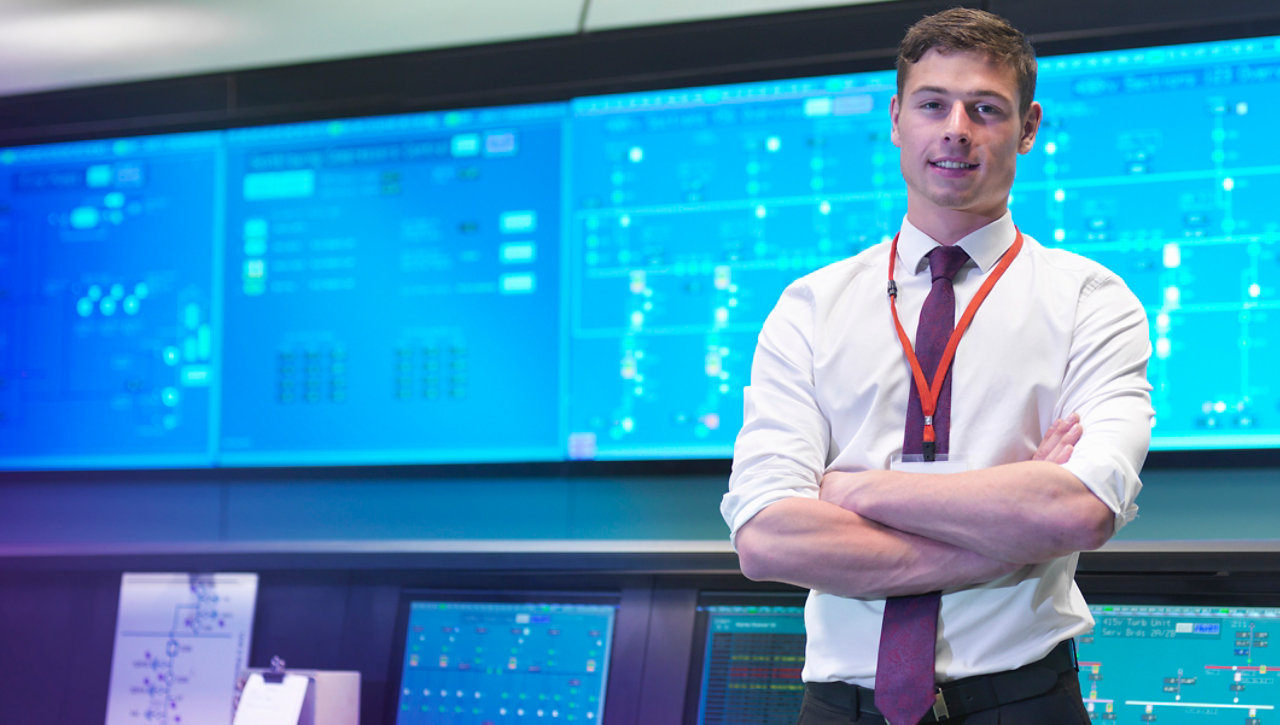 operator in power station control room