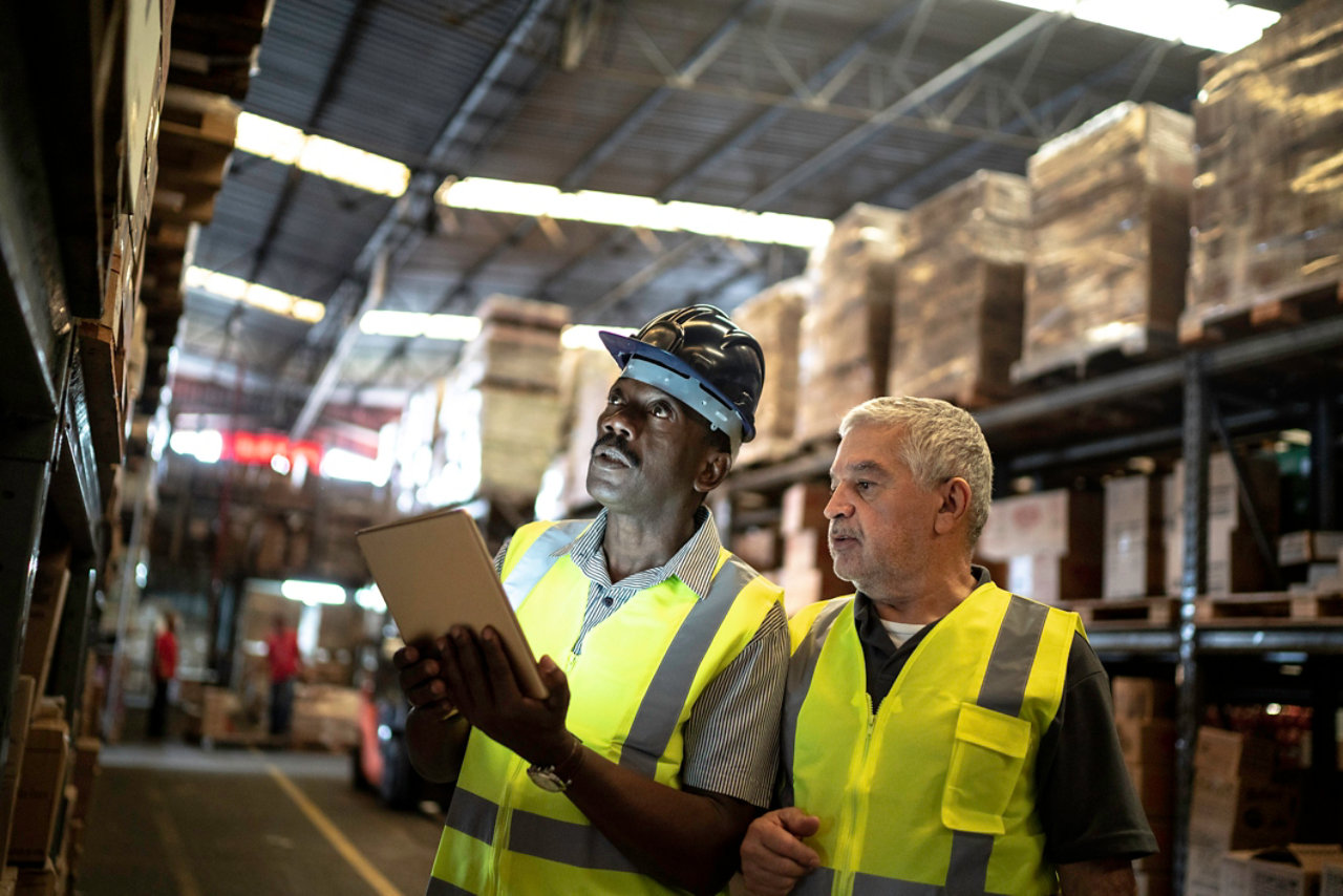 Workers in a warehouse