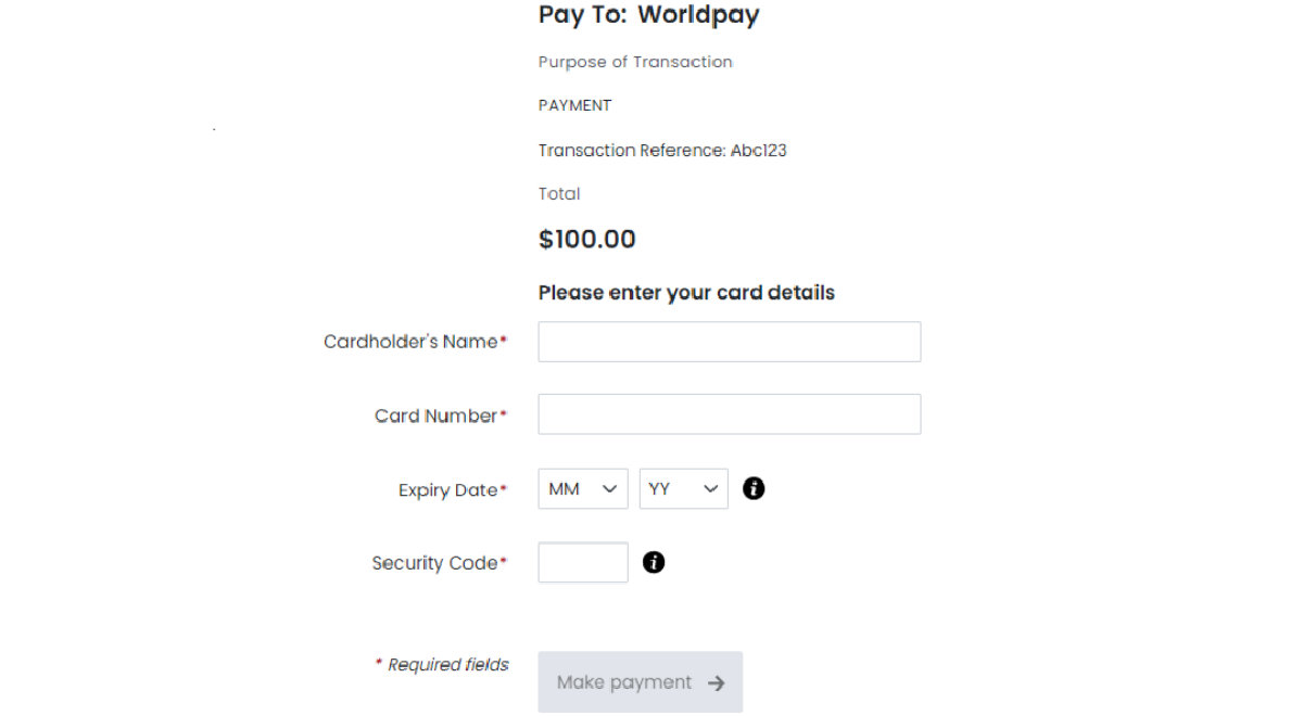 Payment page