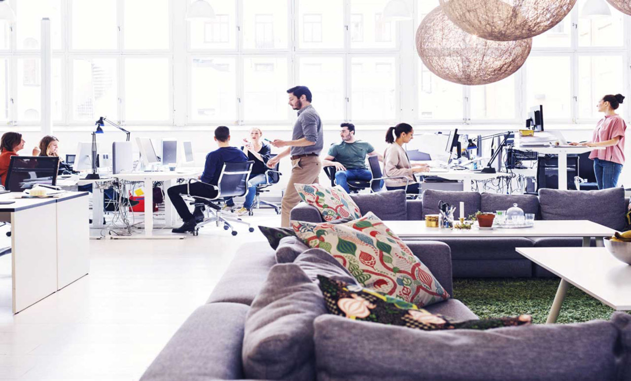 people working in a modern office
