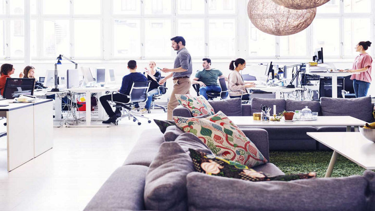 people working in a modern office