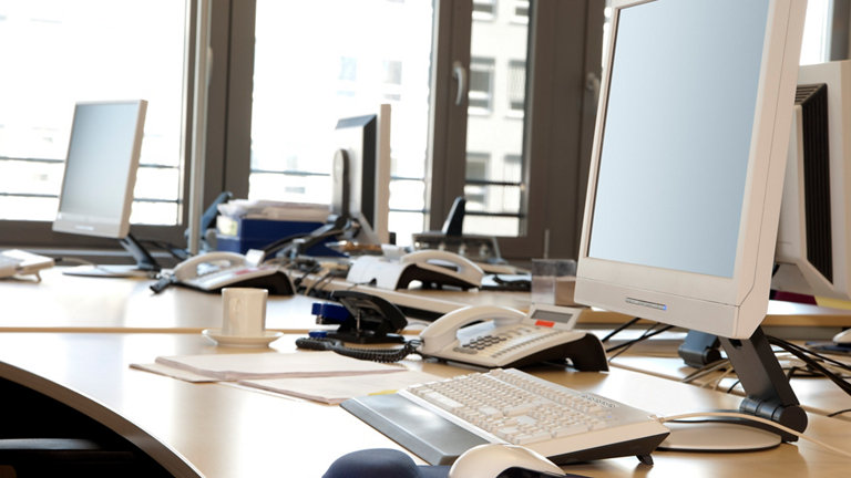 Phones on desk