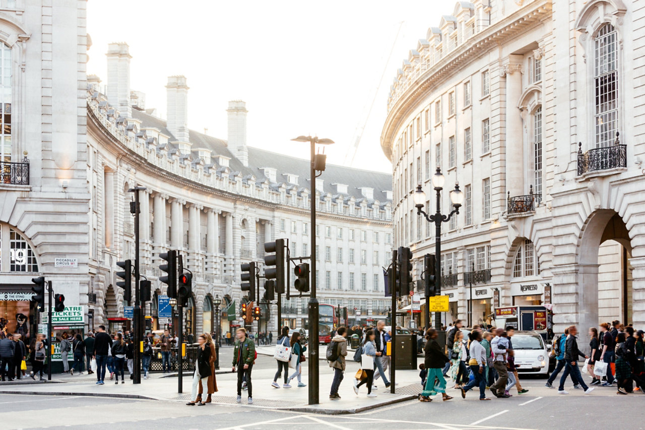 Piccadilly Circus and Regent Street in London