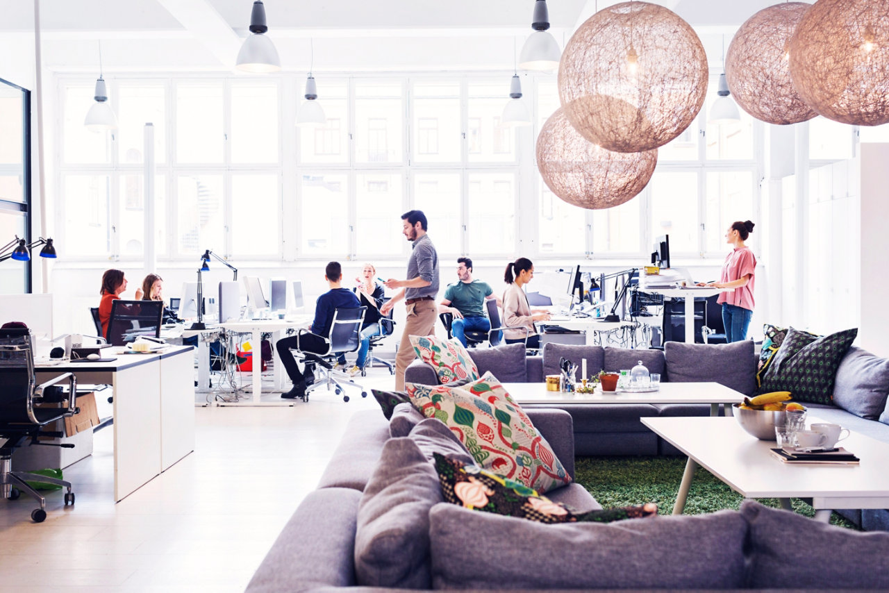 staff working in relaxed office